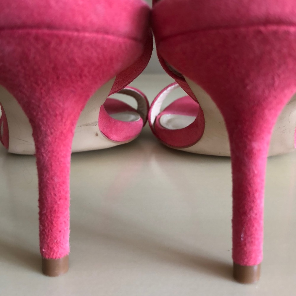 💗NEW💗Pink/Coral Genuine Suede Ankle Wrap Sandals by Victoria’s Secret - Picture 8 of 11